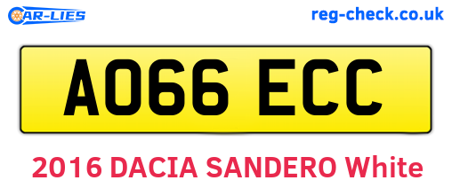 AO66ECC are the vehicle registration plates.