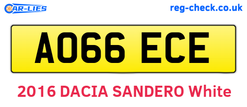 AO66ECE are the vehicle registration plates.