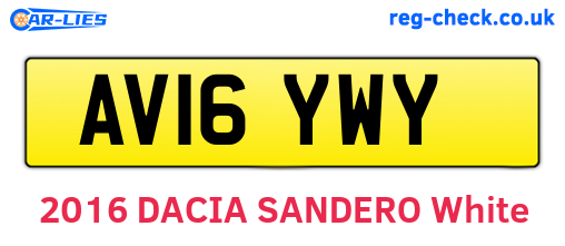 AV16YWY are the vehicle registration plates.