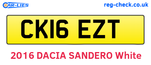 CK16EZT are the vehicle registration plates.