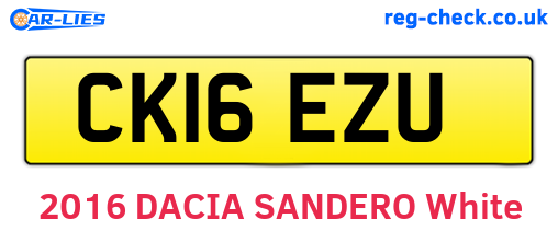 CK16EZU are the vehicle registration plates.