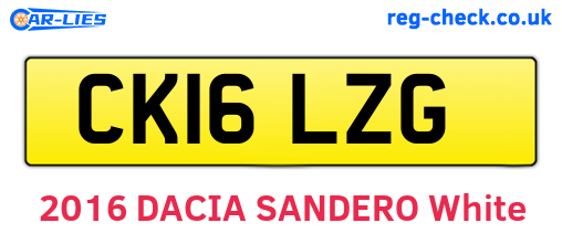 CK16LZG are the vehicle registration plates.