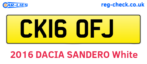CK16OFJ are the vehicle registration plates.
