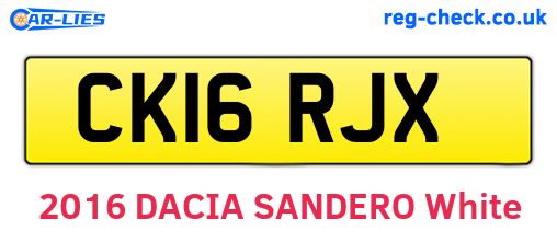 CK16RJX are the vehicle registration plates.