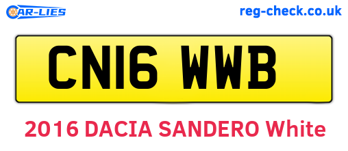CN16WWB are the vehicle registration plates.