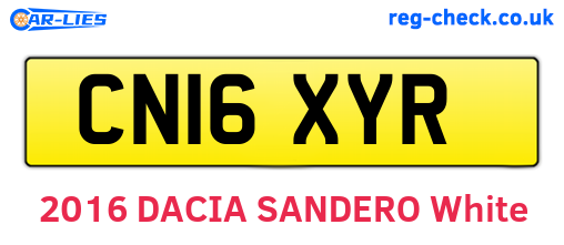 CN16XYR are the vehicle registration plates.
