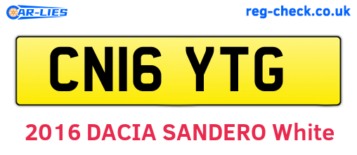 CN16YTG are the vehicle registration plates.