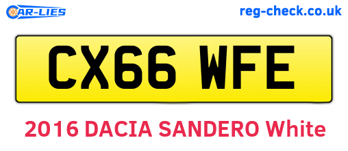 CX66WFE are the vehicle registration plates.