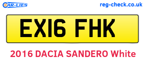 EX16FHK are the vehicle registration plates.
