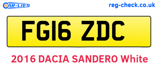 FG16ZDC are the vehicle registration plates.