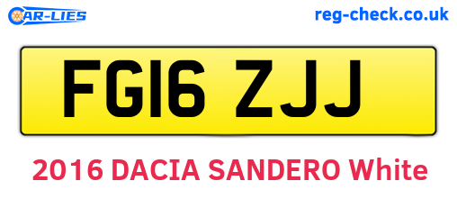 FG16ZJJ are the vehicle registration plates.