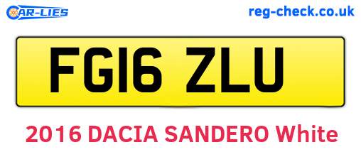 FG16ZLU are the vehicle registration plates.