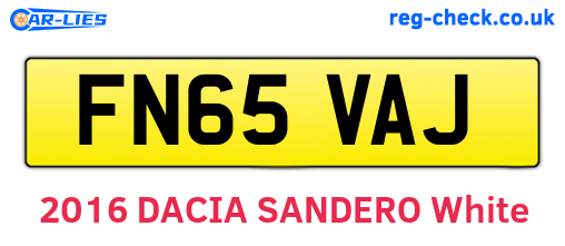 FN65VAJ are the vehicle registration plates.