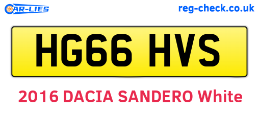 HG66HVS are the vehicle registration plates.