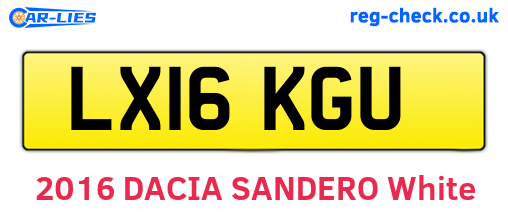 LX16KGU are the vehicle registration plates.