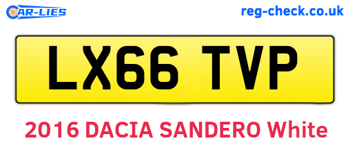 LX66TVP are the vehicle registration plates.