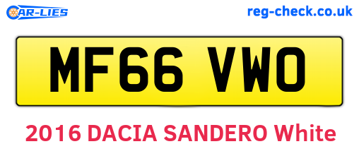 MF66VWO are the vehicle registration plates.
