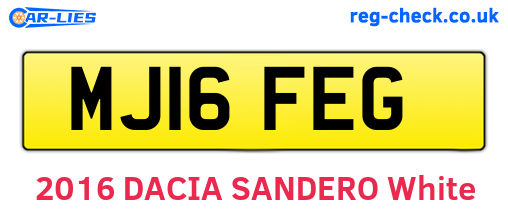 MJ16FEG are the vehicle registration plates.