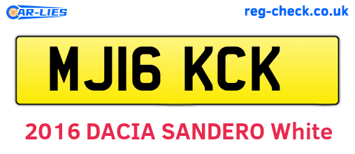 MJ16KCK are the vehicle registration plates.