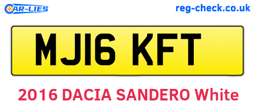 MJ16KFT are the vehicle registration plates.