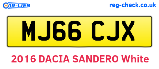 MJ66CJX are the vehicle registration plates.