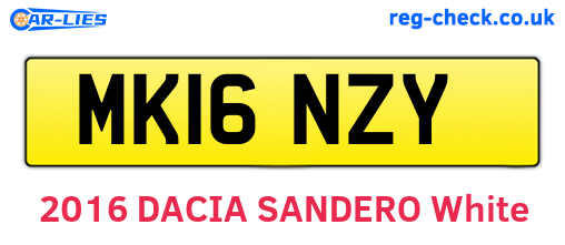 MK16NZY are the vehicle registration plates.