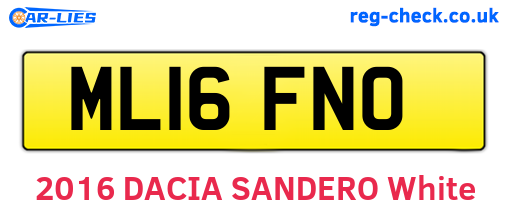 ML16FNO are the vehicle registration plates.