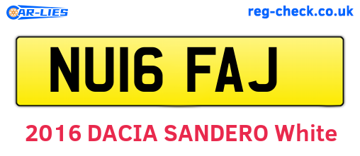 NU16FAJ are the vehicle registration plates.