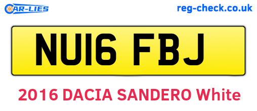 NU16FBJ are the vehicle registration plates.
