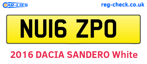 NU16ZPO are the vehicle registration plates.