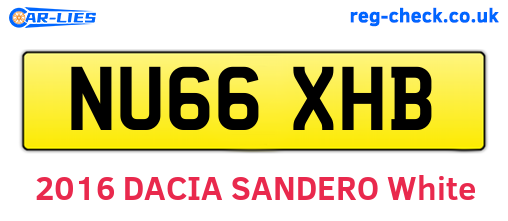NU66XHB are the vehicle registration plates.