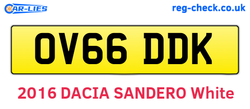 OV66DDK are the vehicle registration plates.