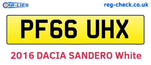 PF66UHX are the vehicle registration plates.
