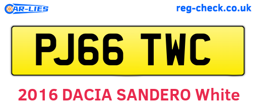 PJ66TWC are the vehicle registration plates.