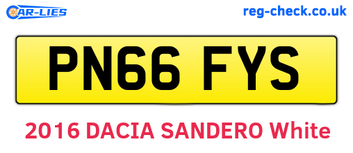 PN66FYS are the vehicle registration plates.