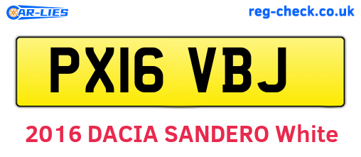 PX16VBJ are the vehicle registration plates.