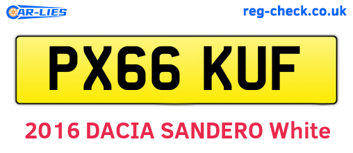 PX66KUF are the vehicle registration plates.