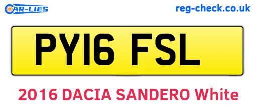 PY16FSL are the vehicle registration plates.