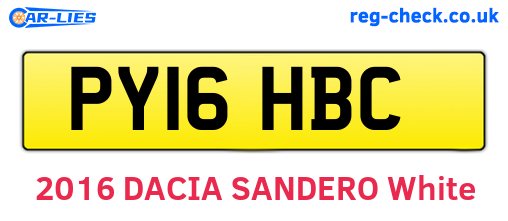 PY16HBC are the vehicle registration plates.