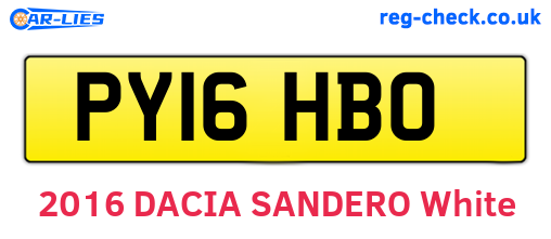 PY16HBO are the vehicle registration plates.