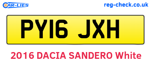 PY16JXH are the vehicle registration plates.