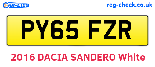 PY65FZR are the vehicle registration plates.