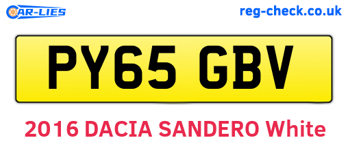 PY65GBV are the vehicle registration plates.