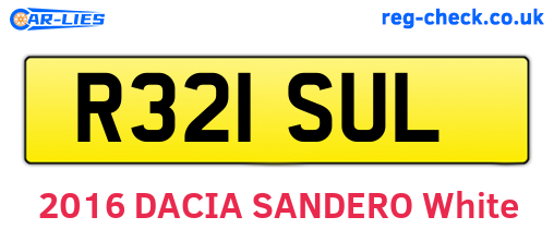 R321SUL are the vehicle registration plates.