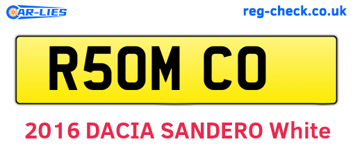 R50MCO are the vehicle registration plates.