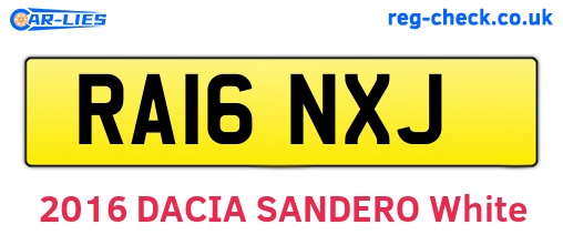 RA16NXJ are the vehicle registration plates.