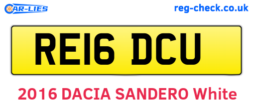 RE16DCU are the vehicle registration plates.