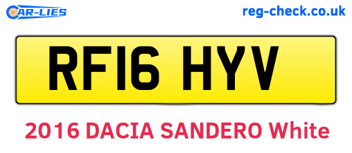 RF16HYV are the vehicle registration plates.