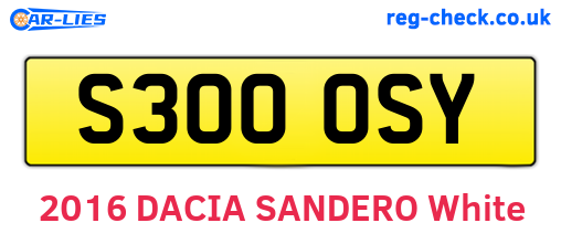 S300OSY are the vehicle registration plates.