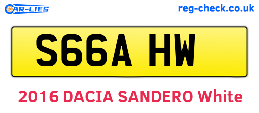 S66AHW are the vehicle registration plates.